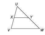 X is the midpoint of . UV Y is the midpoint of .UM If m UXY=47, find m
