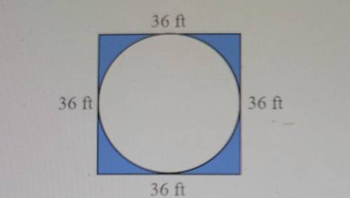 Find the area inside the square and outside the circle