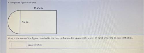 What is the area of the figure rounded to the nearest hundredth square inch