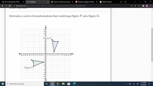 Determine a series of transformations that would map Figure F onto Figure G.