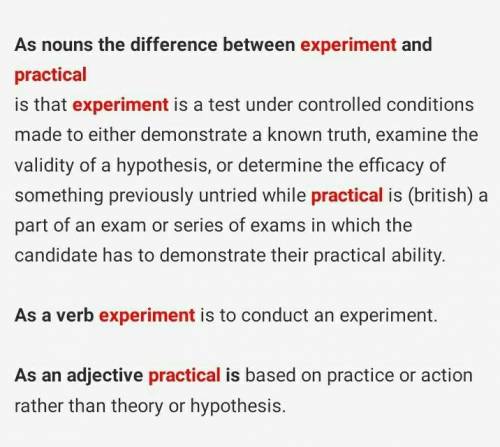 Is experimental and practical is same ,if no so tell difference ?