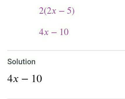 What is the answer to 2(2x-5)