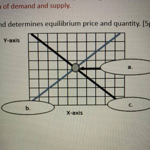 5. Illustrate on a graph how supply and demand determines equilibrium price and quantity.