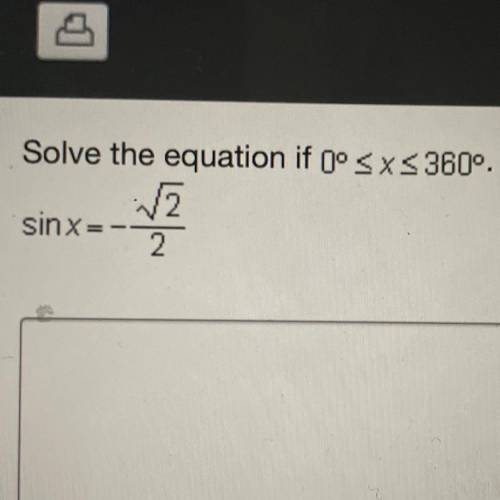 Solve the equation if 0°