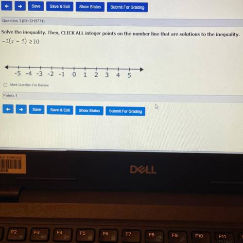 Solve the inequality then click all ringer points on the number line that are solutions to the ineq