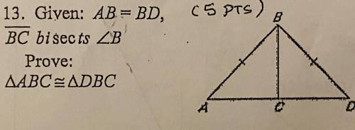 Given AB = BD, BC bisects