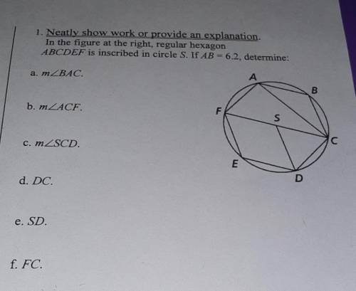 Neatly show work or provide an explanation. LOOK AT PICTURE PLEASE HELP LOOK AT OTHER QUES
