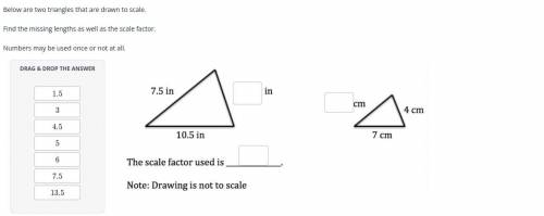 Please use the picture, remember that 1 triangle is measured inches and the other in Centimeters.
