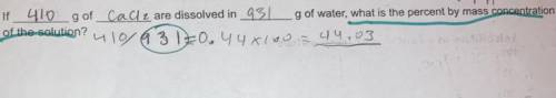 What did I do wrong in this percent by mass problem.

(Pls explain what the right answer would be)
