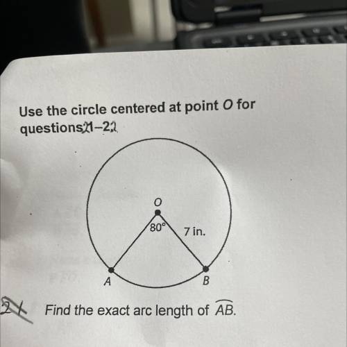 Find the exact arc length of arc AB