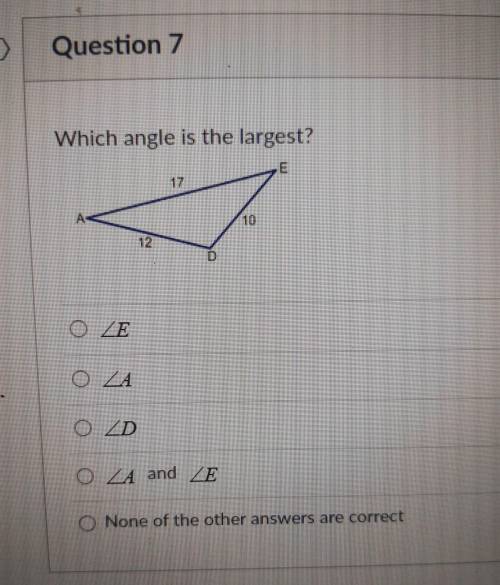 Which angle is the largest?