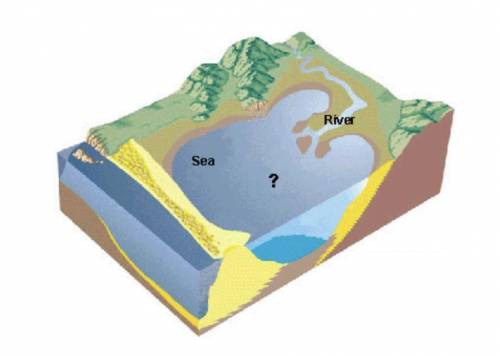a student examines the diagram shown below and concludes that the unknown body of water in the midd