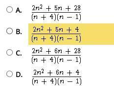 Which expression is equivalent to if no denominator equals zero?

equation and answer options in p