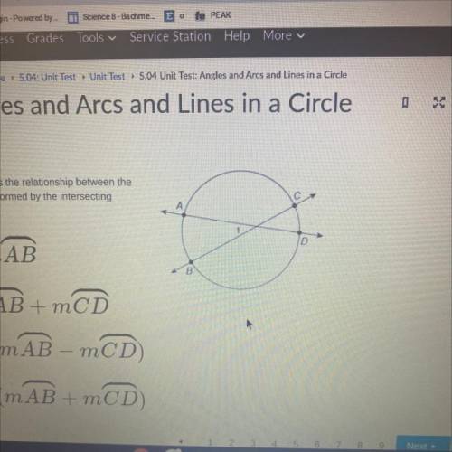 Which equation correctly describes the relationship between the

measures of the angles and arcs f
