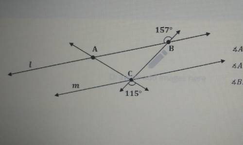 Lines l and m are parallel. what is the measure of angle acb? HELP PLS