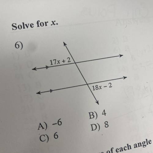 Solve for X 
show your work