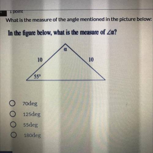What is the measure of the angle mentioned in the picture below:

In the figure below, what is the