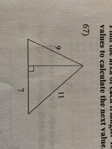 Find the area of the triangle

Please help me - I don't get how to do this. 
Please show your work