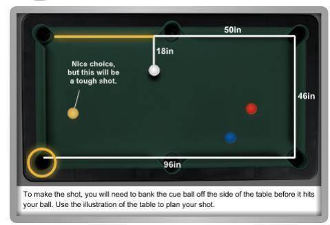 PLEASE HELP WILL GIVE POINTS

Setting Up for the Shot.You're playing a game of pool and it's your