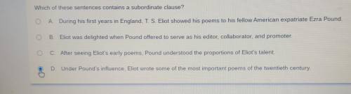 Which of these sentences contains a subordinate clause?