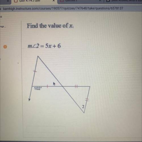 Need help find the value of x