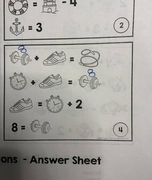Please help! What does the clock, rope, and shoe equal?