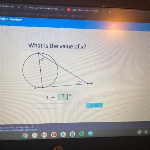 What is the value of x?
xo
36