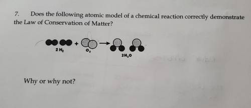 Does the following atomic model of a chemical reaction correctly demonstrate the law of conversatio