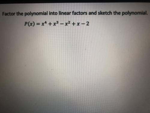 Factor the polynomial into linear factors and sketch polynomial