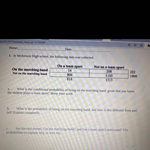 (I need these answered fast and with work and explanation)

A)What is the conditional probability