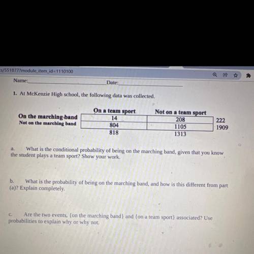 (I need these answered fast and with work and explanation)

A)What is the conditional probability