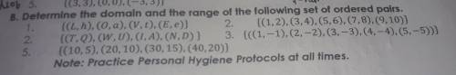 plss need ko na ngayon determine the domain of the range of the following set of ordered pairs plss