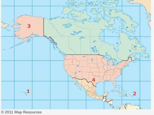 Which number on the map identifies a U.S. territory or protectorate that is not a state?