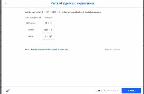 Use the expression 3-7p^2+11(4+n)3−7p

 2
+11(4+n)3, minus, 7, p, squared, plus, 11, left parenthe