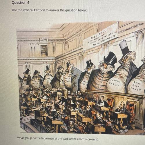Question 4

Use the Political Cartoon tower the question below
MONOPOLISTS
TE
WAL
BE
TA
Wist wow d