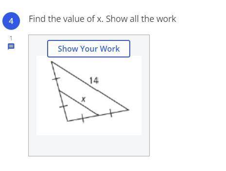 TASAP HELP + 50 POINTS 
Find the value of x. Show all the work