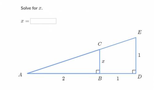 Solve similar triangles (advanced) 
solve for X
ABC2