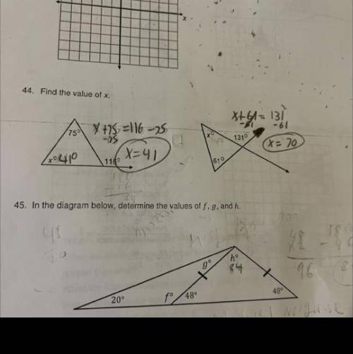 Can you help me with number 45 please ?