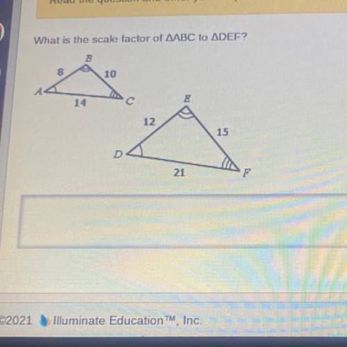 What is the scale factor of AABC to ADEF?