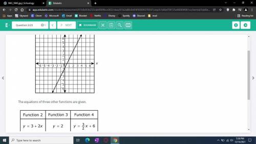 Which function or functions have a slope equal to the slope of Function 1?

A Function 2 onlyB