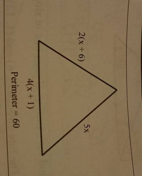 Solve for x and then classify by its sides