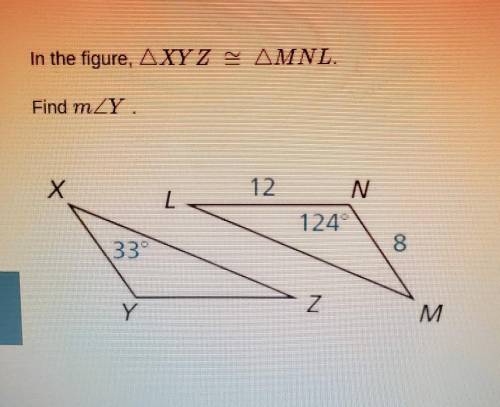 In the figure, AXYZ - AMNL. Find m Y.