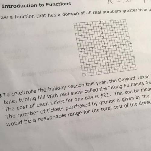 How do I draw a function that has a domain if all real numbers greater than 5