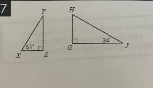 Determine whether the triangles are similar. if similar, state how (AA~, SSS~, or SAS~), and write