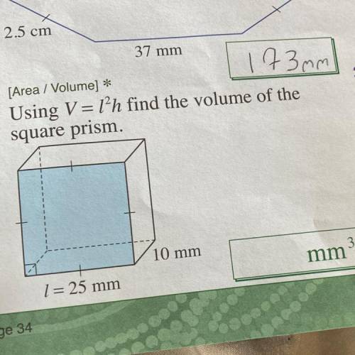 Using v=12h find the volume of the square prisms. Please help me understand on how I get the answer
