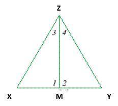Given XZ = YZ, and angles 3 and 4 are congruent, choose a congruency theorem that can prove that tr