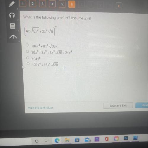 What is the following product? Assume x>0 4x 5x2 + 2x2 6^2