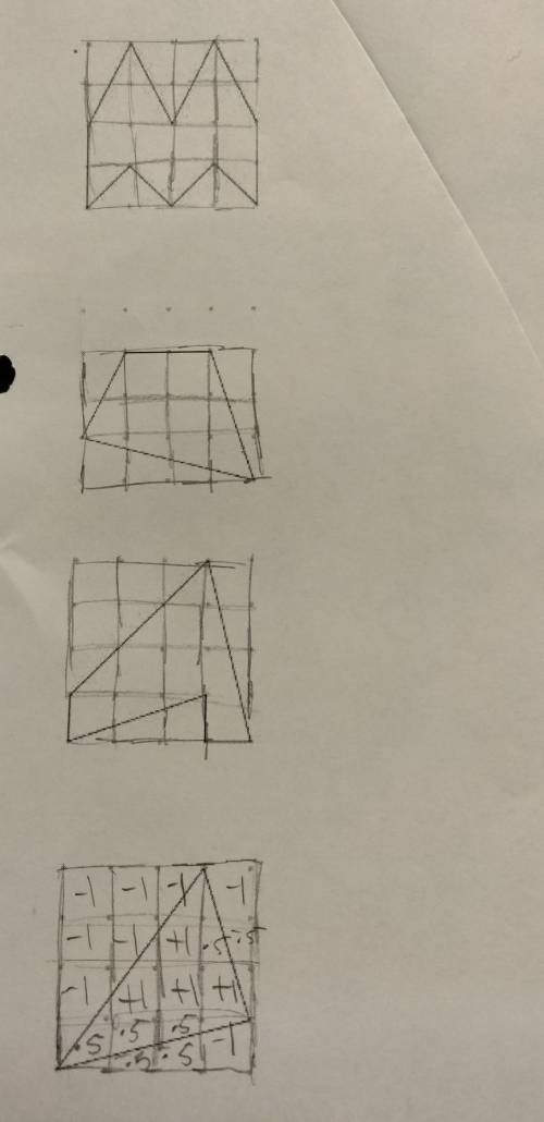 NO LINKS!!

Determine the area of each shape below. Show any lines you draw to help you determine