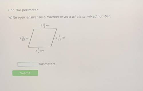 Find the perimeter as a fraction or as a whole or mixed number