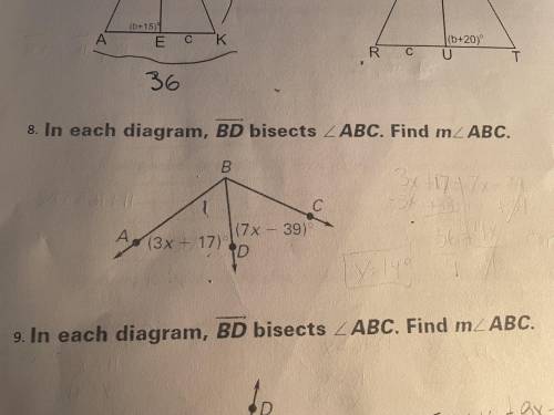 In each diagram, BD bisects